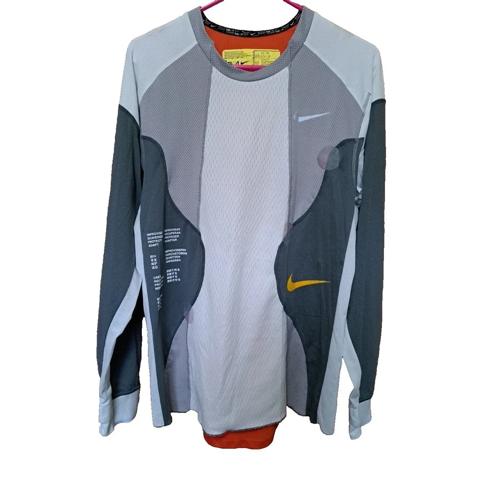 Nike Men's Sport White/Grey/Red Long Sleeves Shirt CK4988 NEW XS